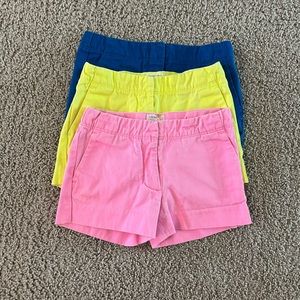 Crewcuts girls shorts (pink & yellow sz 6) & (blue sz 7)
